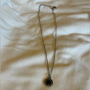 Charcoal Marc by Marc Jacobs Logo with 18” silver Marc by Marc Jacobs chain